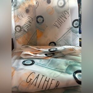 Rae Dunn Gather Themed Shower Curtain